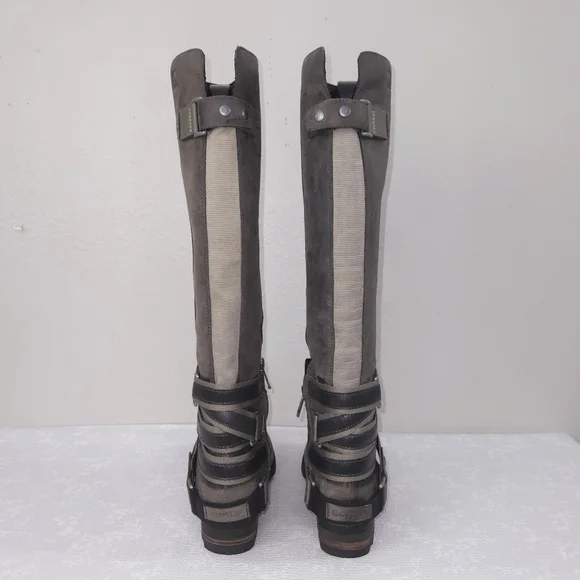 SOREL Lolla Tall Riding Boots US 9 Strappy Harness Heeled Knee-High Boots - Picture 6 of 12